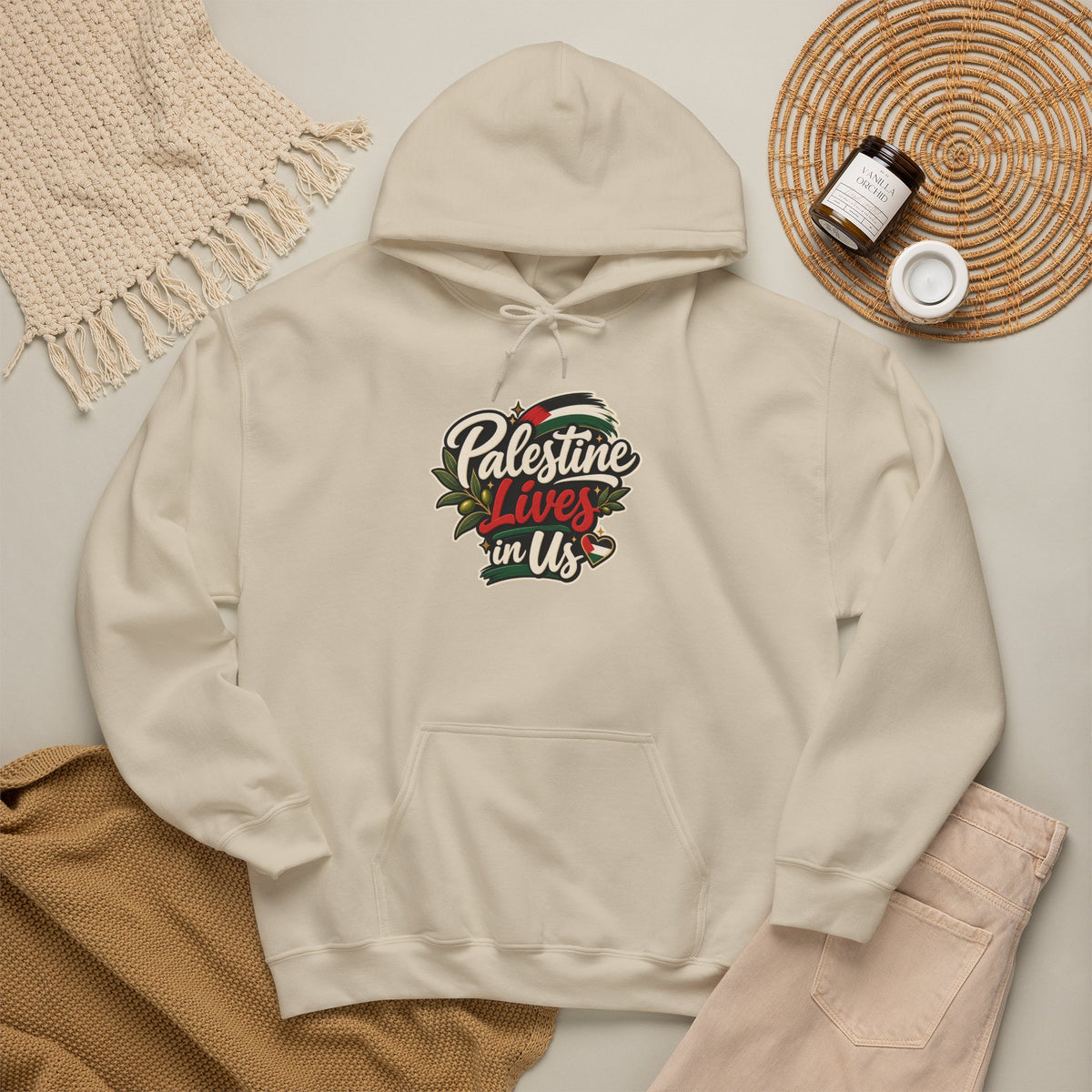Hoodie — "Palestine Lives in Us" Graphic Hoodie
