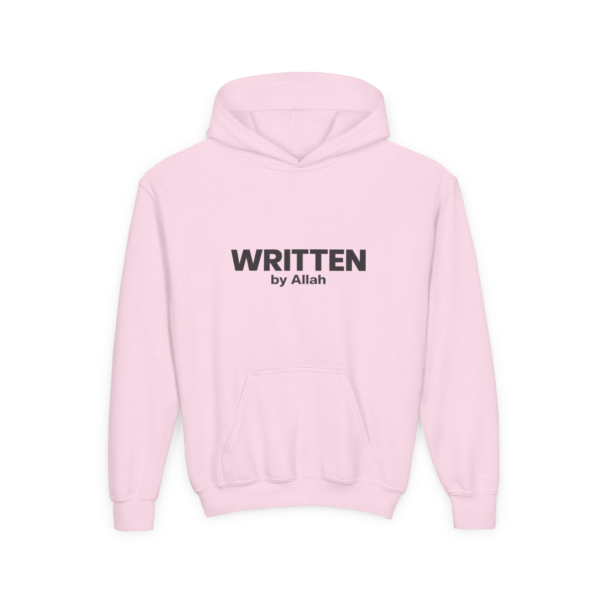 Youth Hoodie — "WRITTEN by Allah" Minimal Islamic Faith Pullover