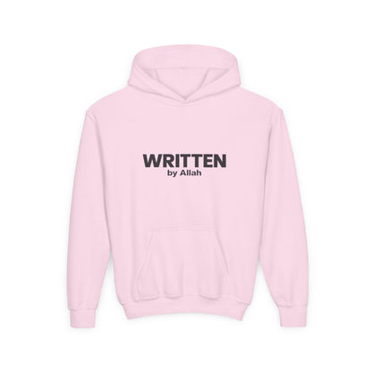 Youth Hoodie — "WRITTEN by Allah" Minimal Islamic Faith Pullover