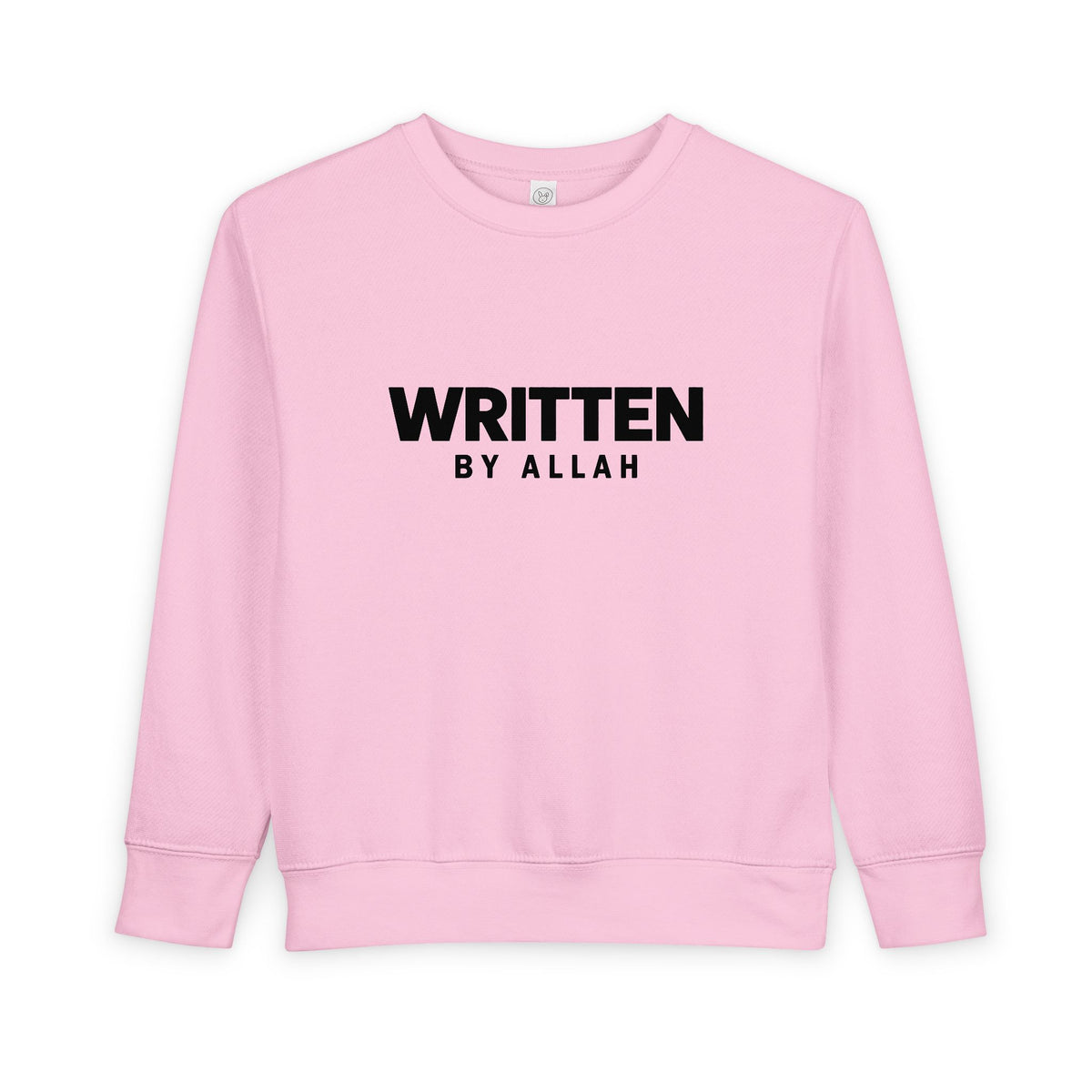 Toddler Sweatshirt — "Written by Allah" Islamic Kids Crewneck, Modest Faith Baby Gift