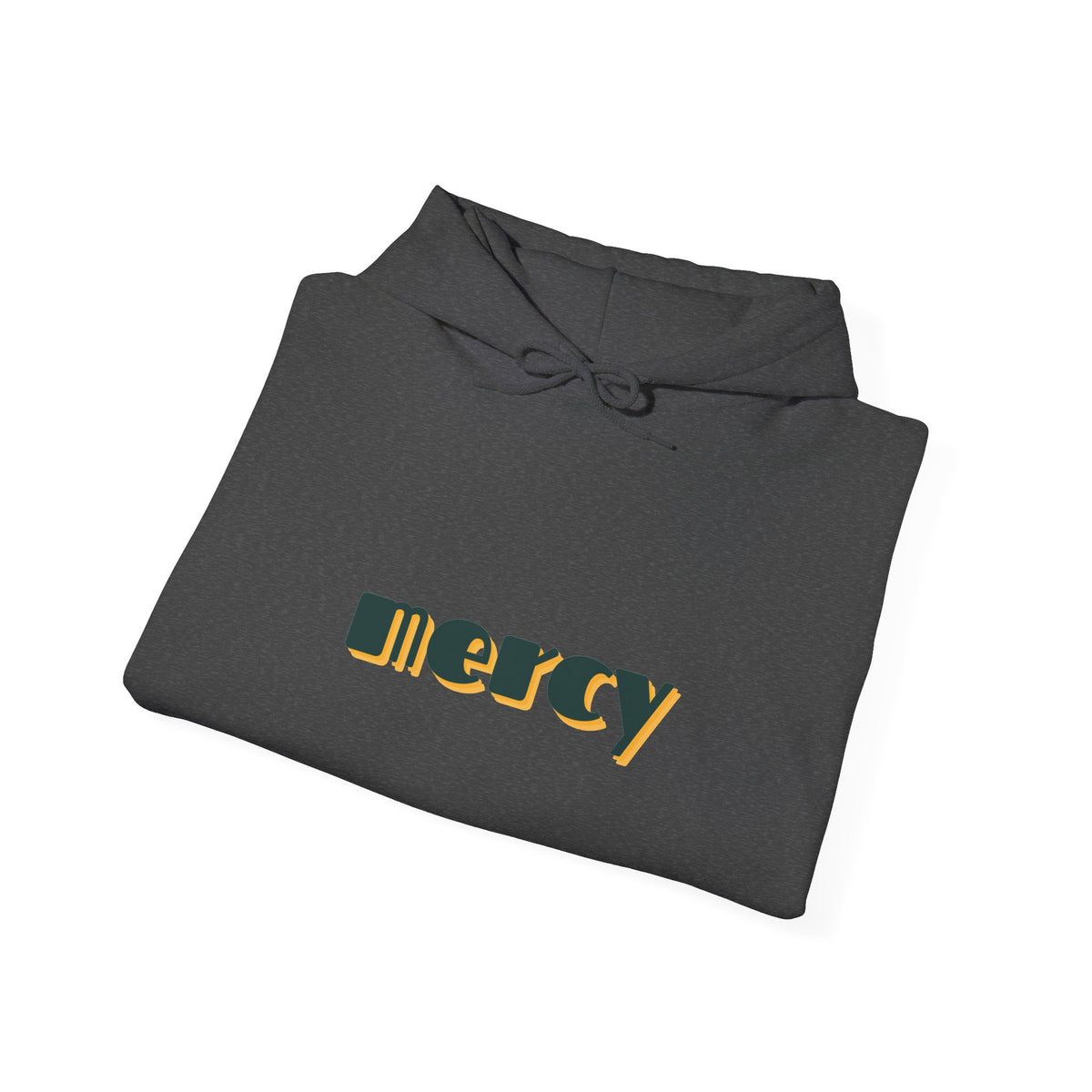 Mercy Retro Text Hoodie — Minimal Spiritual Comfort Sweatshirt
