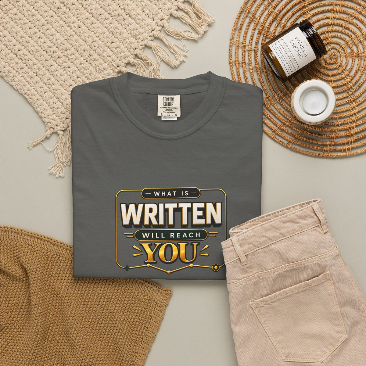Inspirational 'Written Will Reach You' Graphic T-Shirt