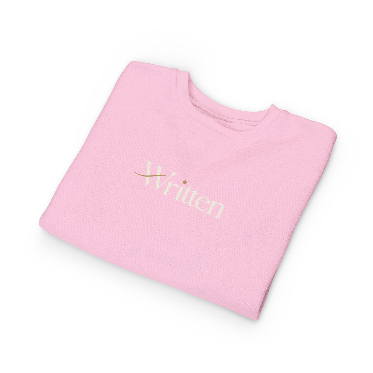 Toddler Sweatshirt - "Written" Minimalist Kids Crewneck, Cozy Gray Graphic Sweater for Little Readers & Writers