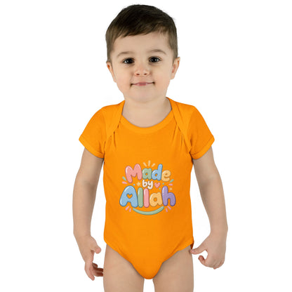 Made by Allah Baby Bodysuit — Pastel Islamic Newborn Onesie