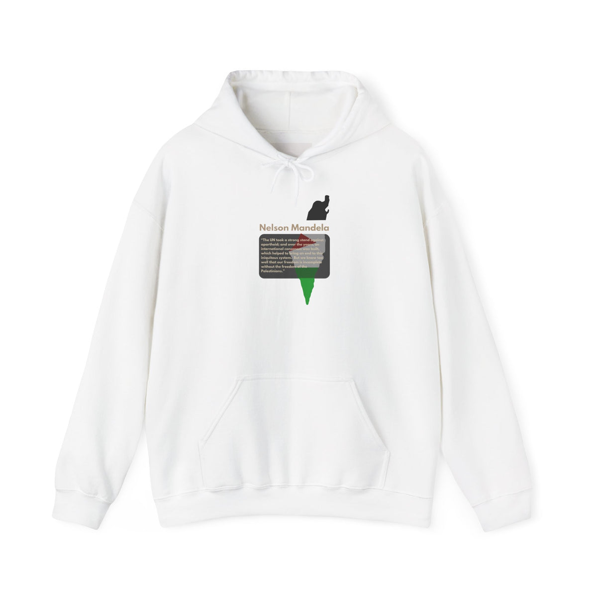 Hoodie - Nelson Mandela Quote & Palestine Flag Graphic