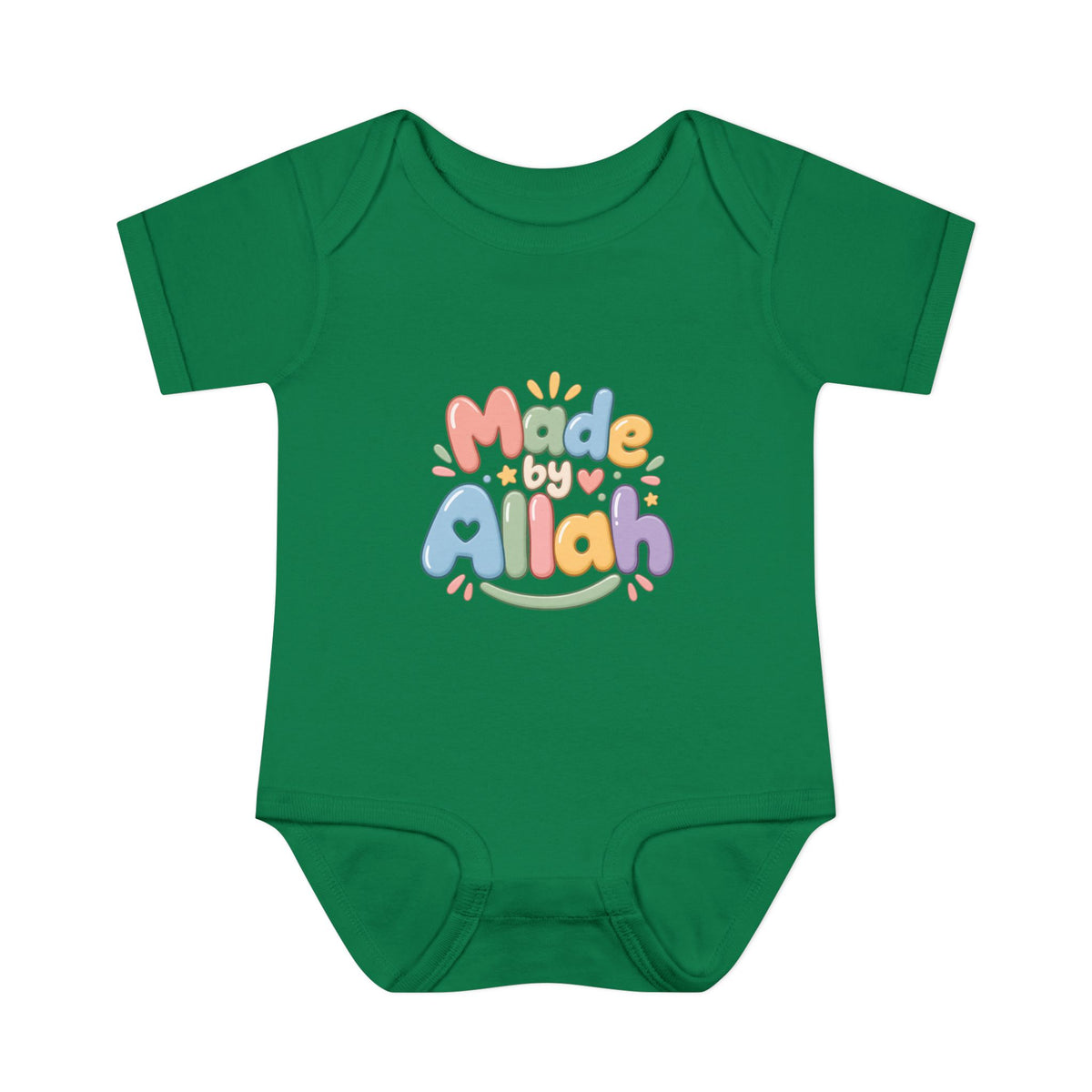 Made by Allah Baby Bodysuit — Pastel Islamic Newborn Onesie