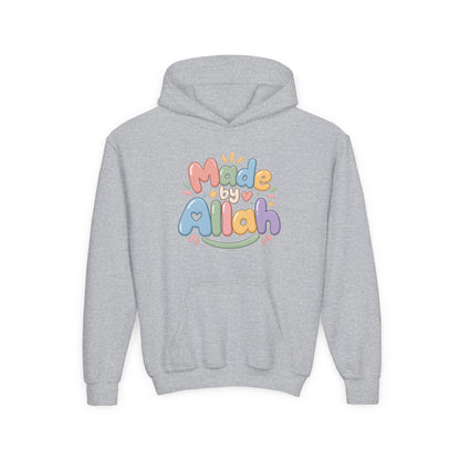 Youth Hoodie — "Made by Allah" Pastel Kids Islamic Pullover