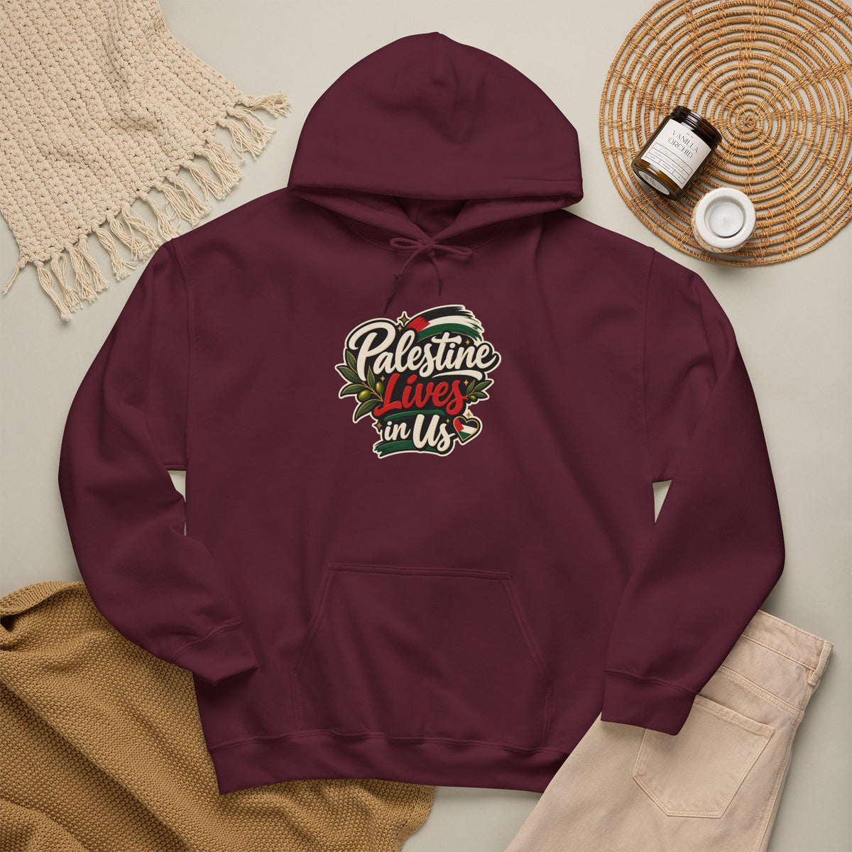 Hoodie — "Palestine Lives in Us" Graphic Hoodie