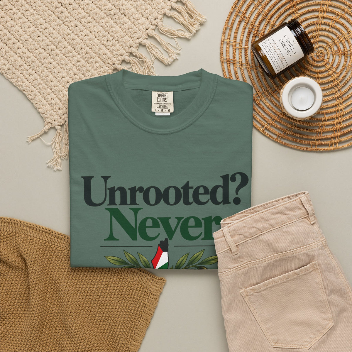 Unrooted? Never. T-Shirt — Botanical Resilience Graphic Tee