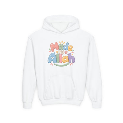Youth Hoodie — "Made by Allah" Pastel Kids Islamic Pullover
