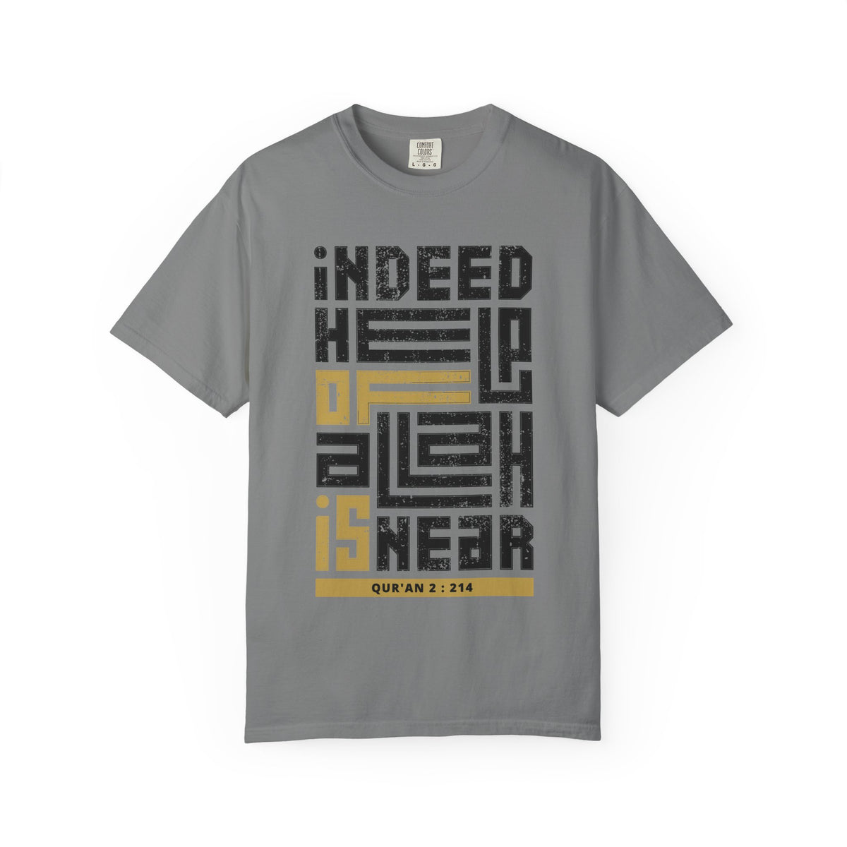 Indeed Help Of Allah Is Near T-Shirt — Qur'an 2:214 Islamic Calligraphy Tee