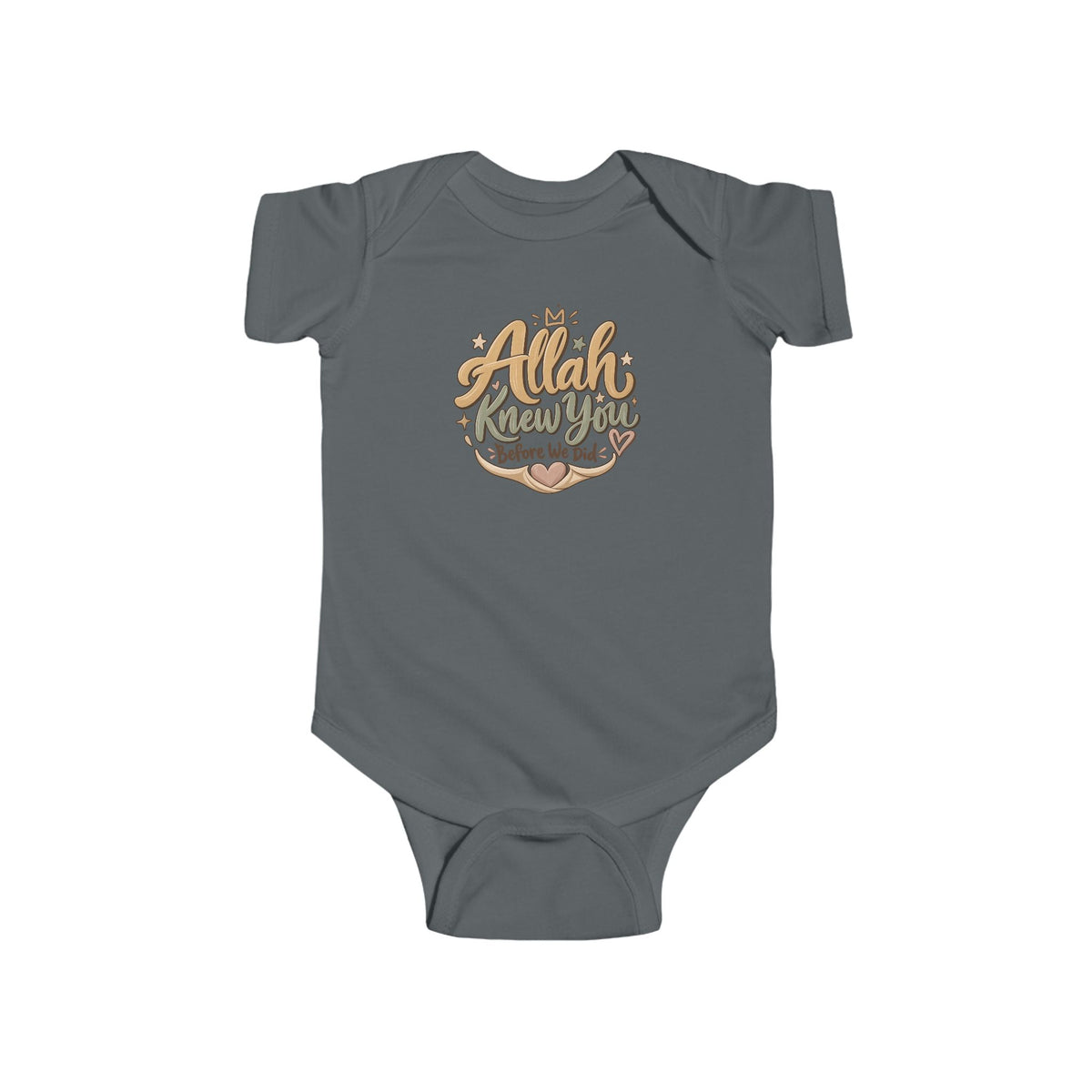 Infant Bodysuit – "Allah Knew You Before We Met" Floral Muslim Baby Onesie