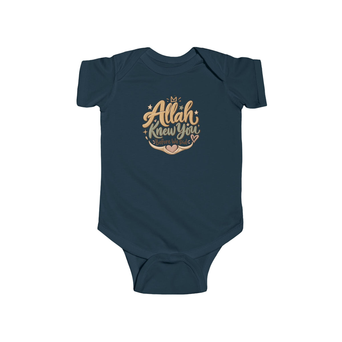 Infant Bodysuit – "Allah Knew You Before We Met" Floral Muslim Baby Onesie