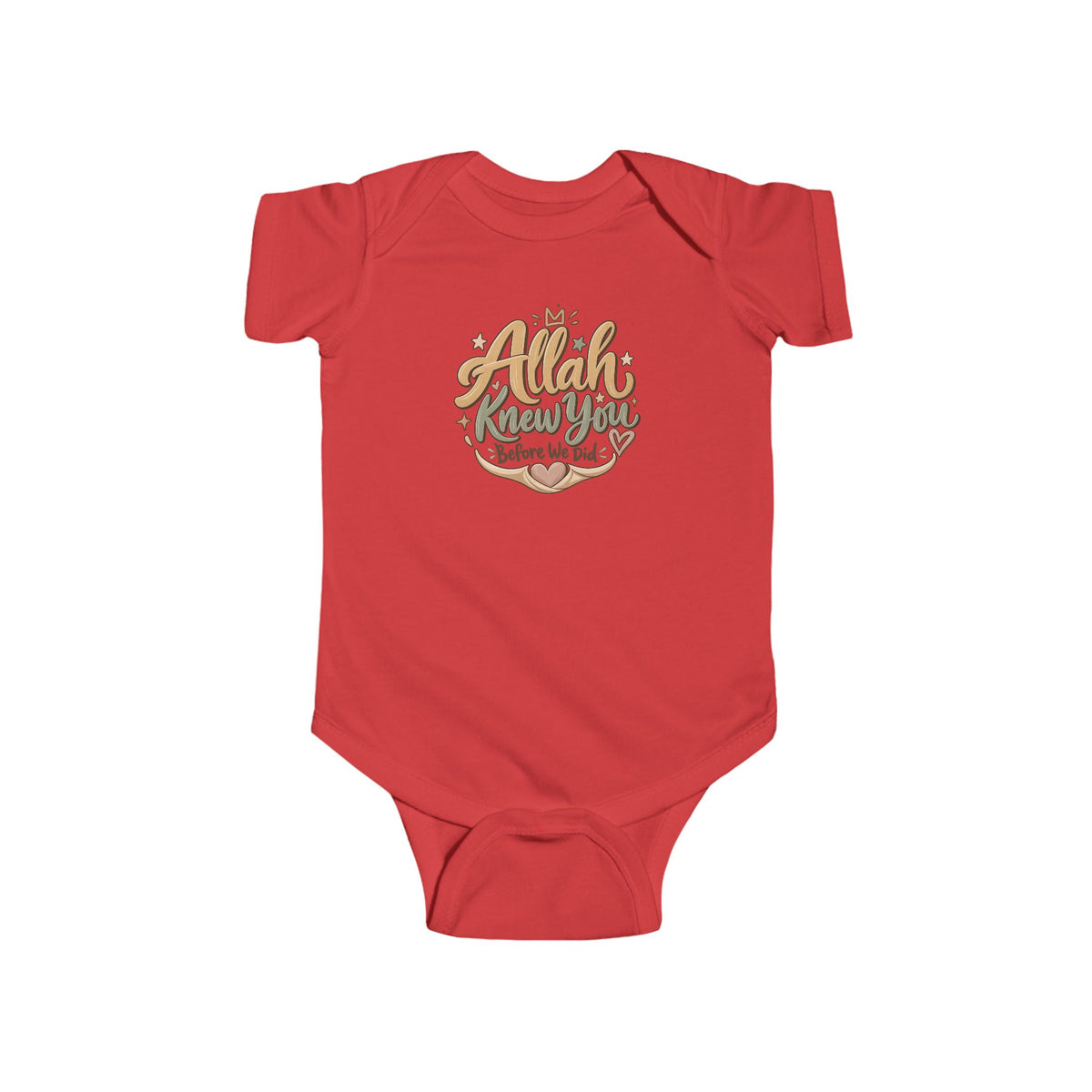 Infant Bodysuit – "Allah Knew You Before We Met" Floral Muslim Baby Onesie