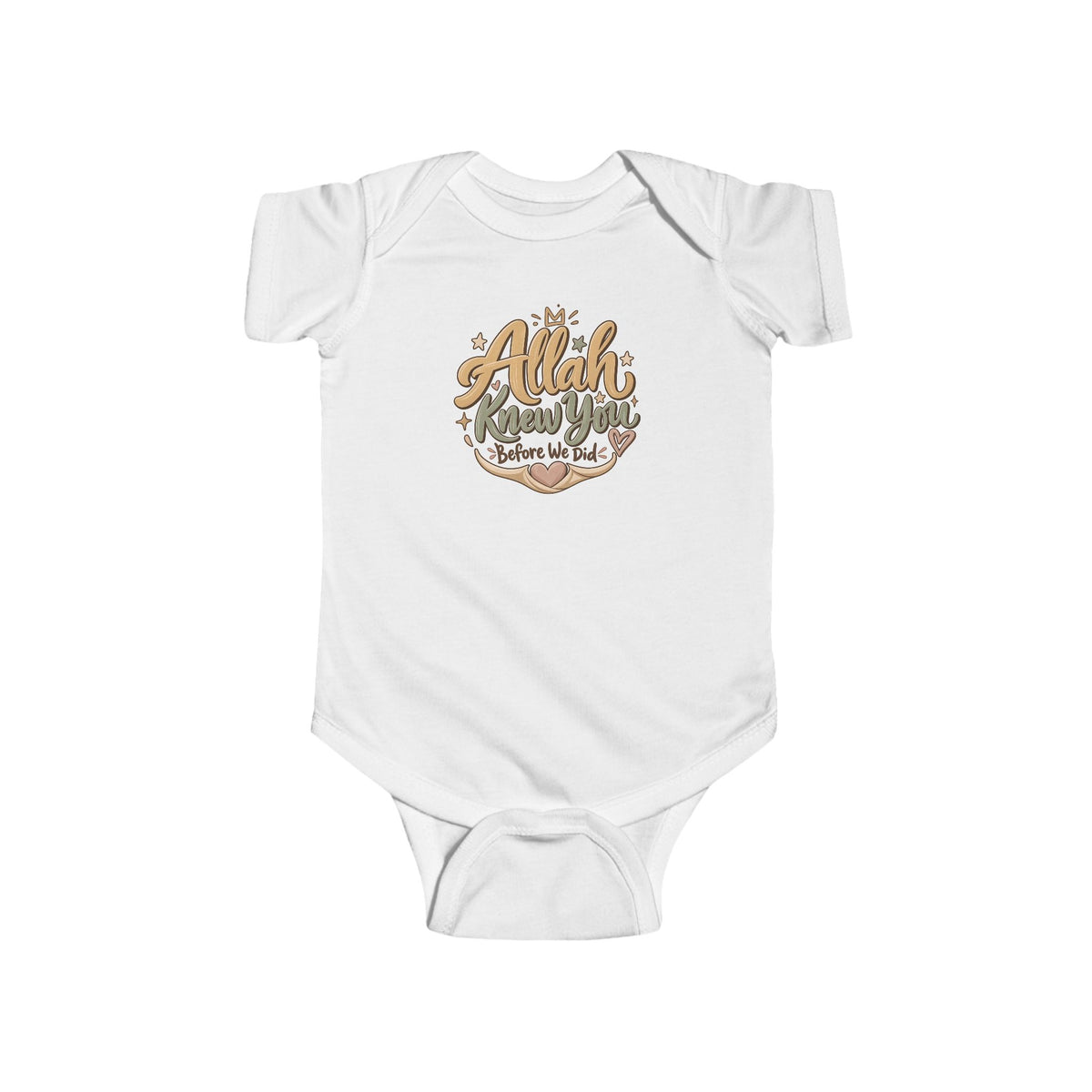 Infant Bodysuit – "Allah Knew You Before We Met" Floral Muslim Baby Onesie