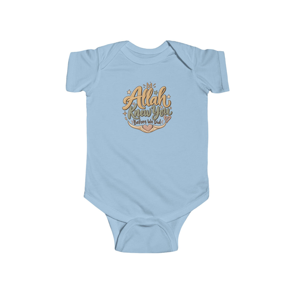 Infant Bodysuit – "Allah Knew You Before We Met" Floral Muslim Baby Onesie