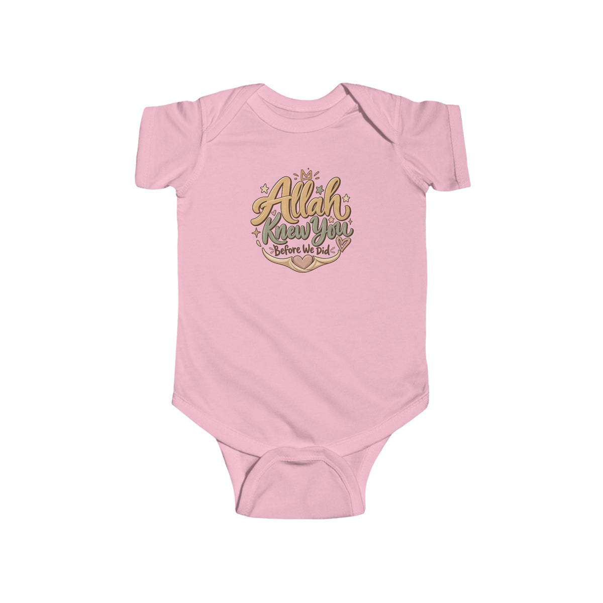 Infant Bodysuit – "Allah Knew You Before We Met" Floral Muslim Baby Onesie