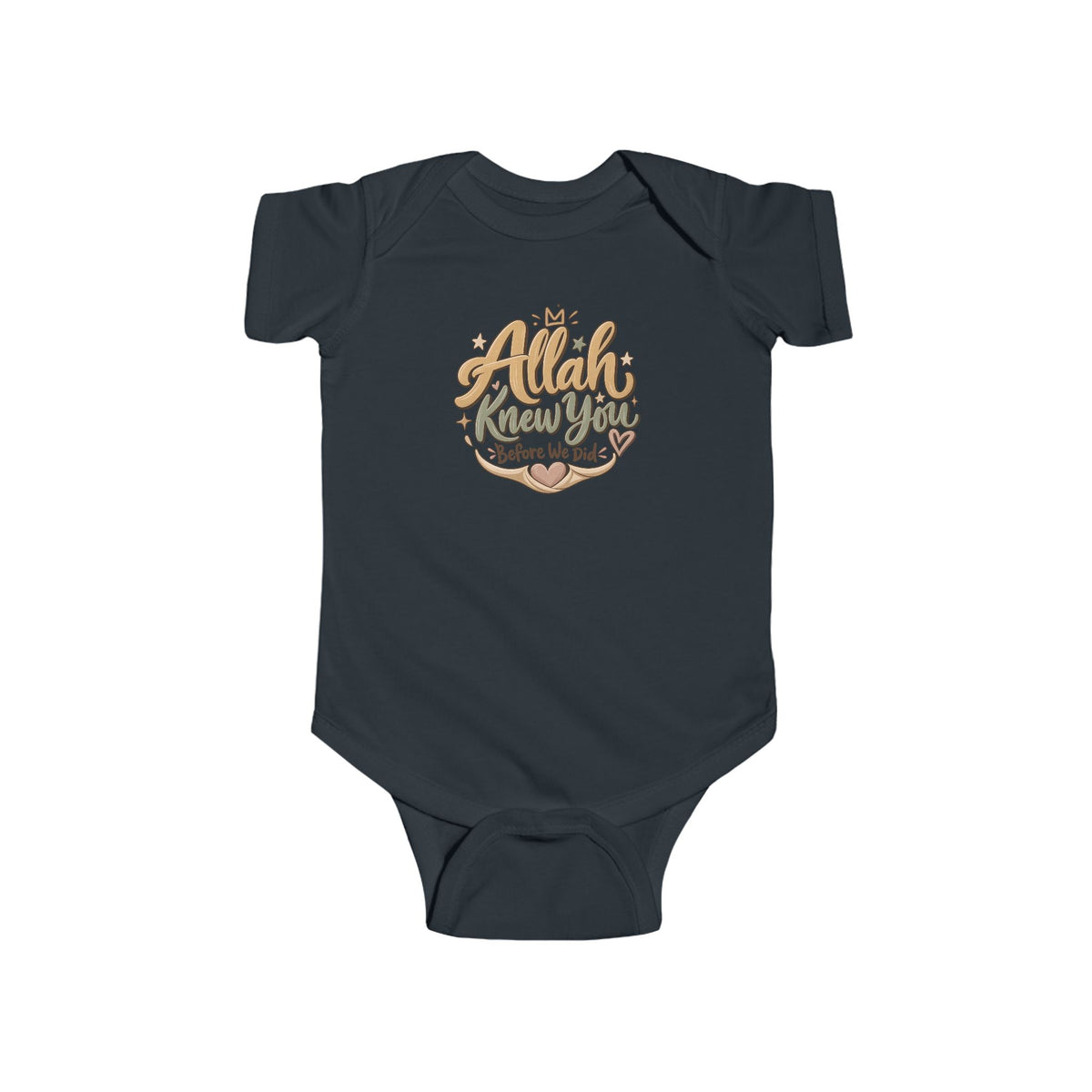 Infant Bodysuit – "Allah Knew You Before We Met" Floral Muslim Baby Onesie