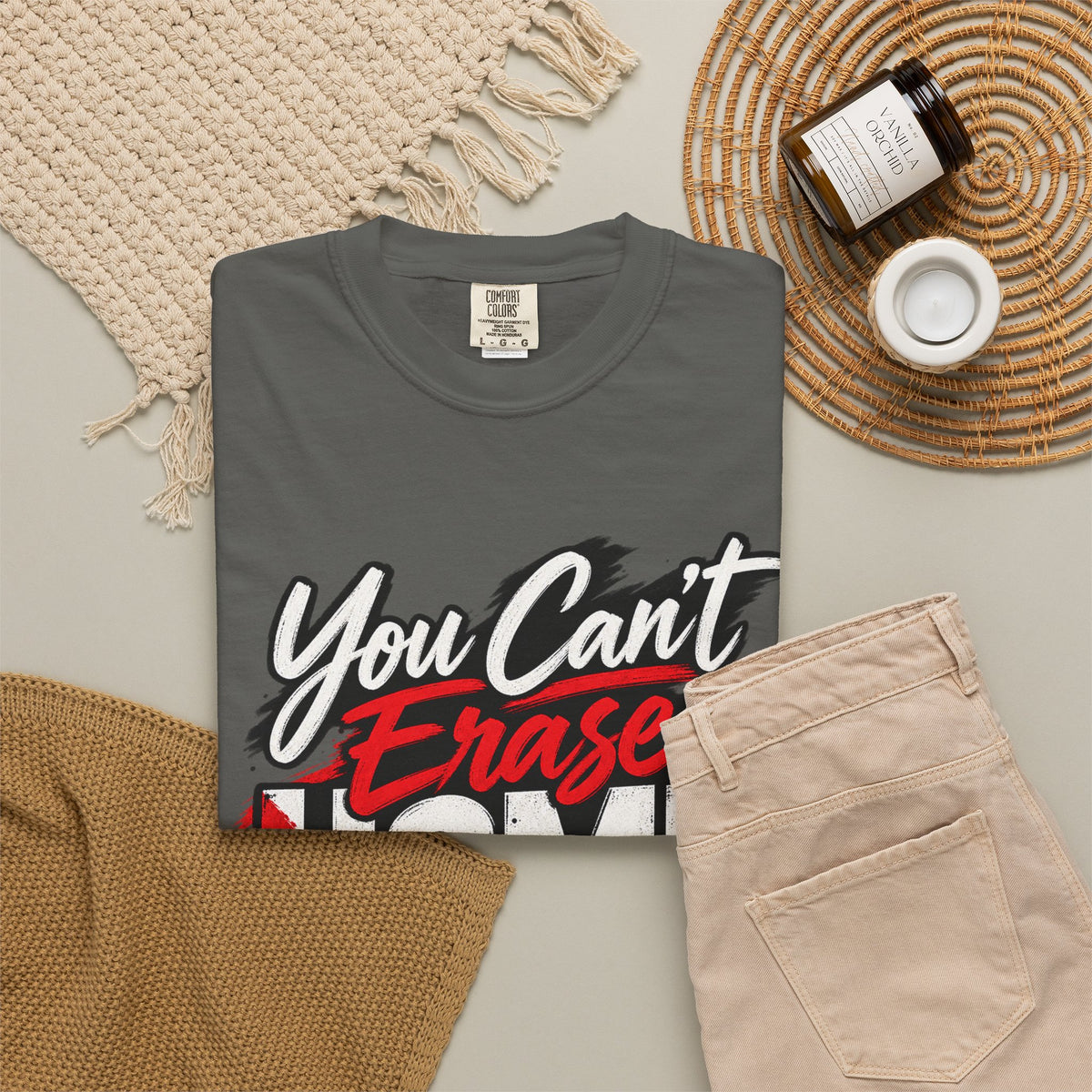 You Can't Erase Home T-Shirt — Palestine Solidarity Graphic Tee