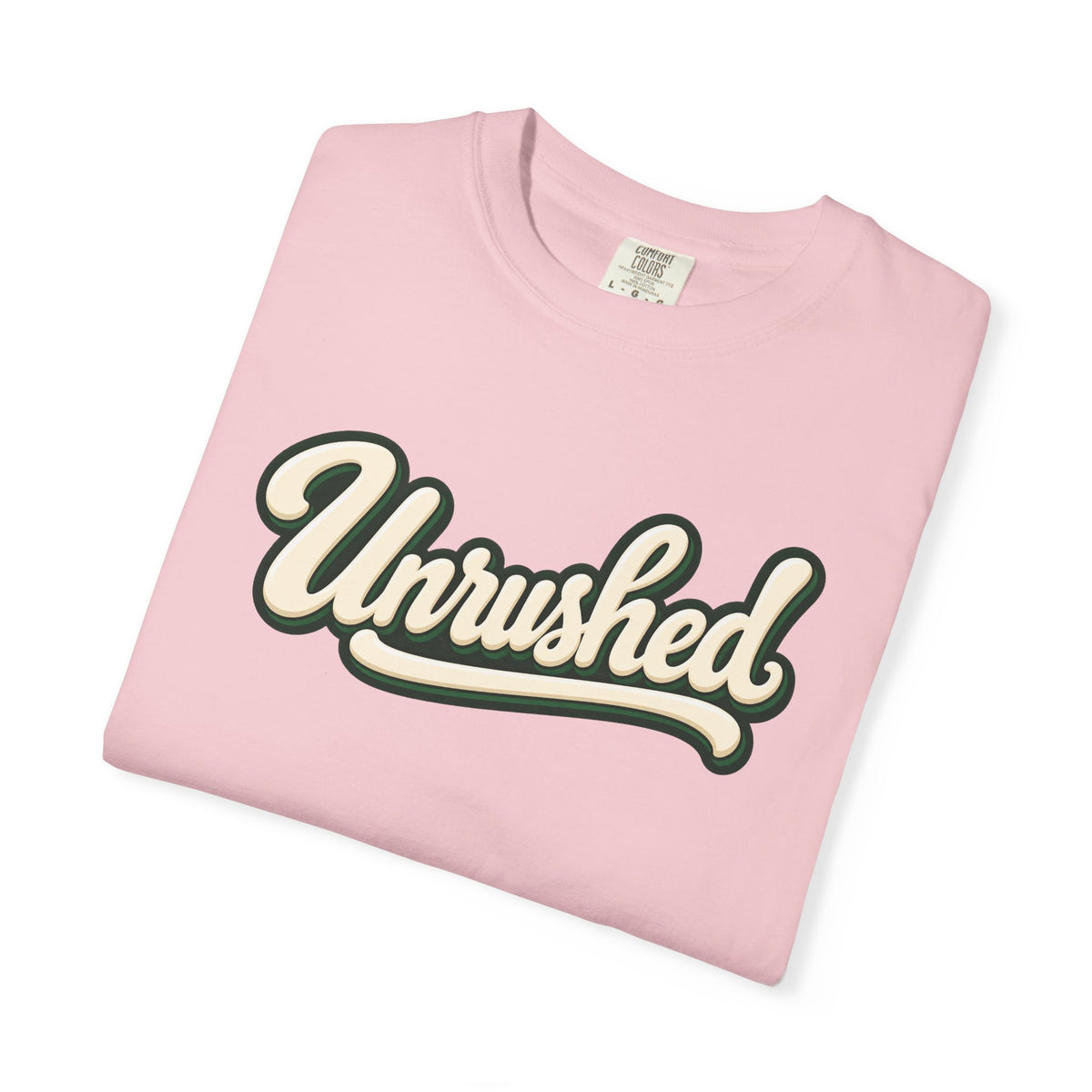 Unrushed Script T-Shirt — Vintage Retro Graphic Tee