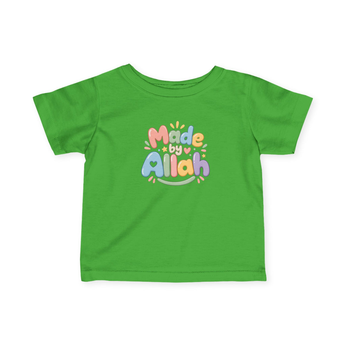 Infant Tee — "Made by Allah" Pastel Baby Shirt