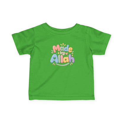Infant Tee — "Made by Allah" Pastel Baby Shirt