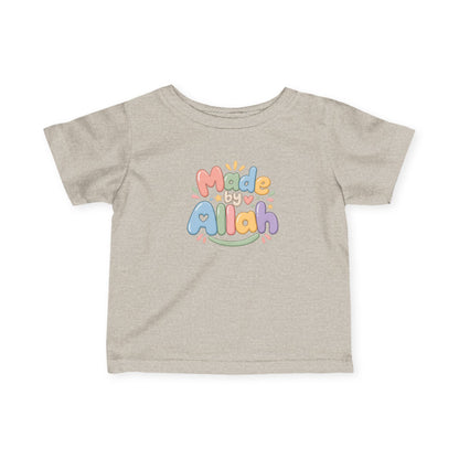 Infant Tee — "Made by Allah" Pastel Baby Shirt