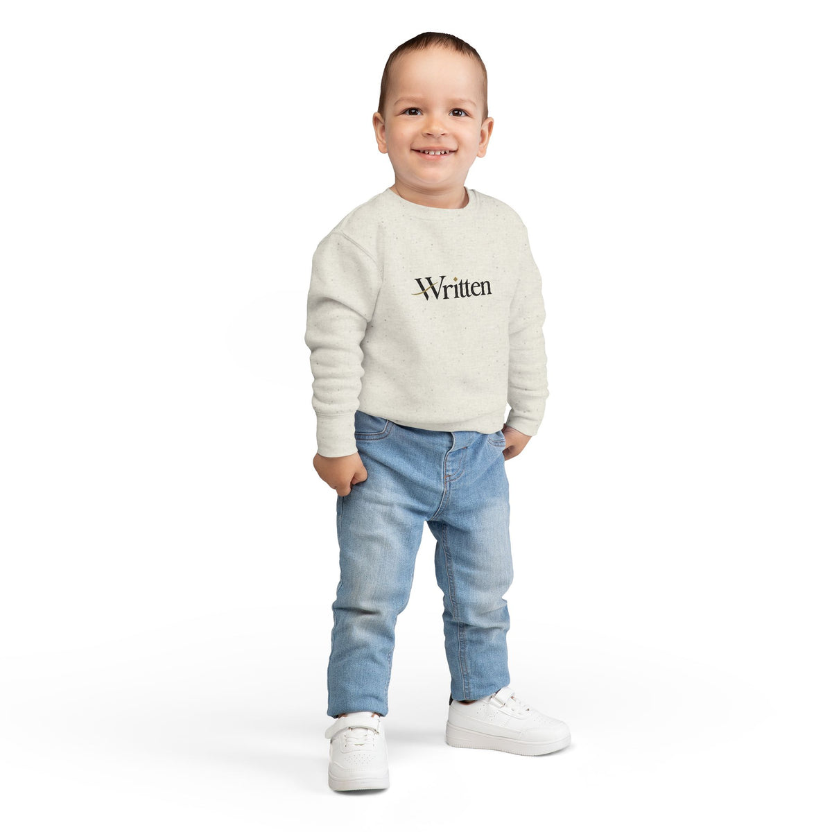 Toddler Sweatshirt "Written" – Cozy Neutral Kids Pullover