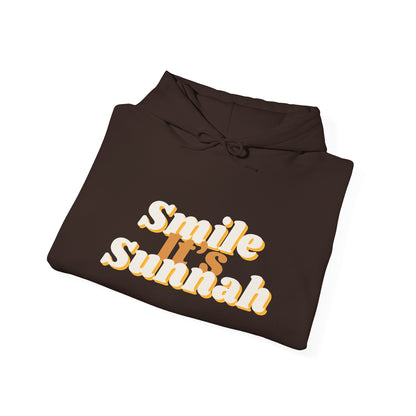 Smile It's Sunnah Hoodie — Retro Yellow Script Hoodie