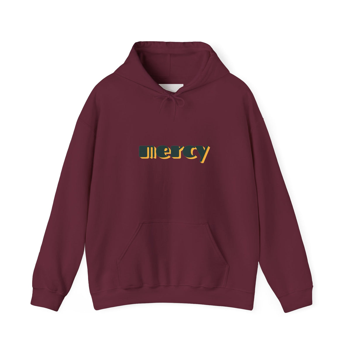 Mercy Retro Text Hoodie — Minimal Spiritual Comfort Sweatshirt