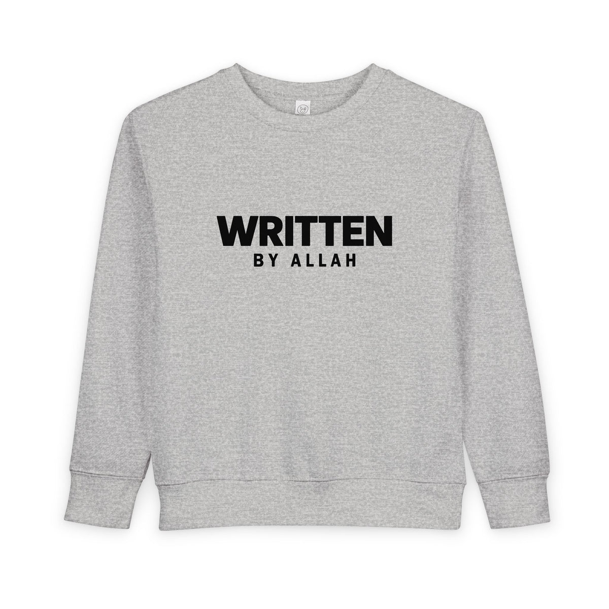 Toddler Sweatshirt — "Written by Allah" Islamic Kids Crewneck, Modest Faith Baby Gift