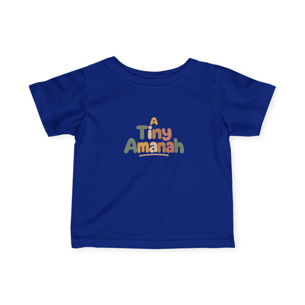 Infant Tee — "A Tiny Amanah" Colorful Retro Baby Shirt