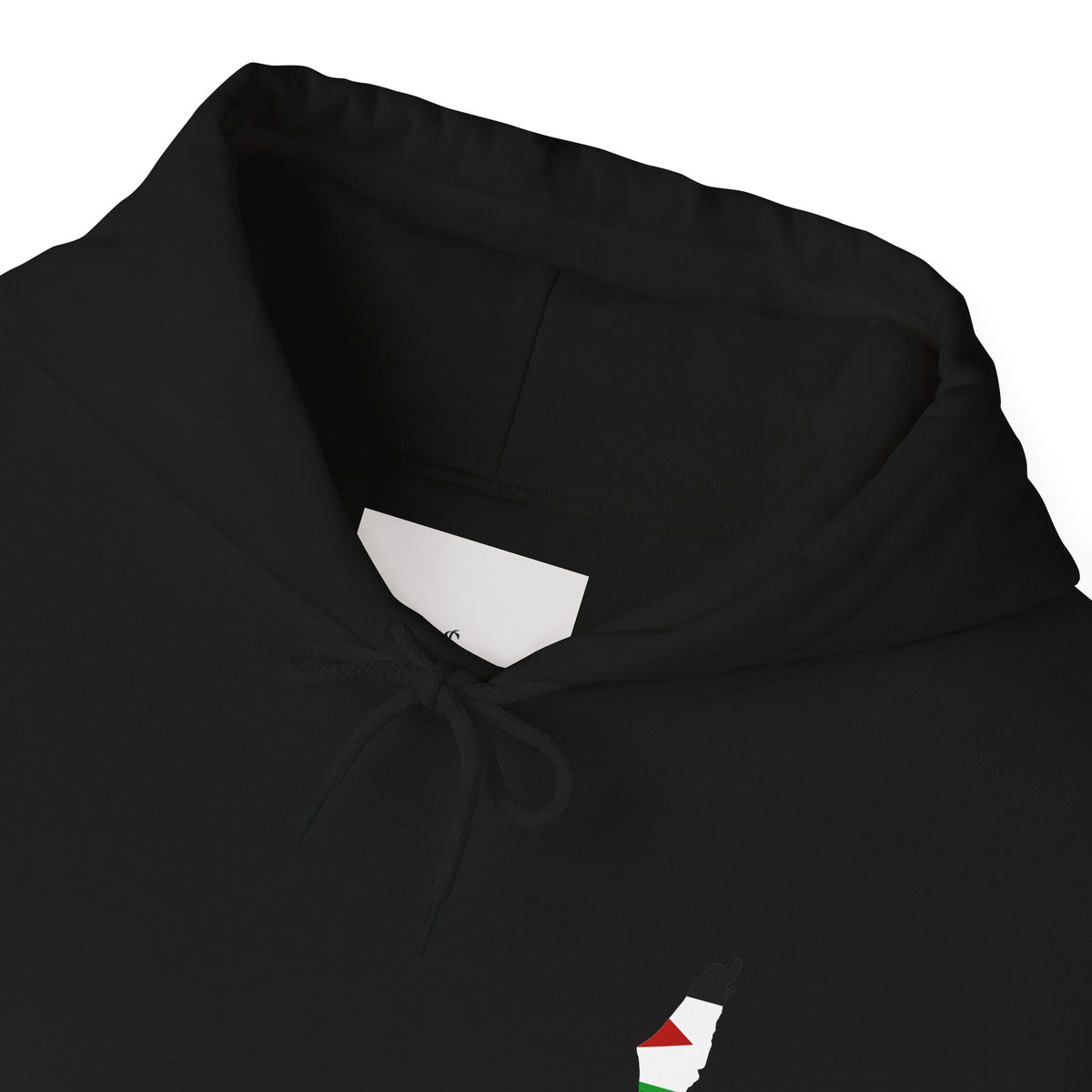 Minimalist Palestinian Flag Hoodie – Small Chest Emblem