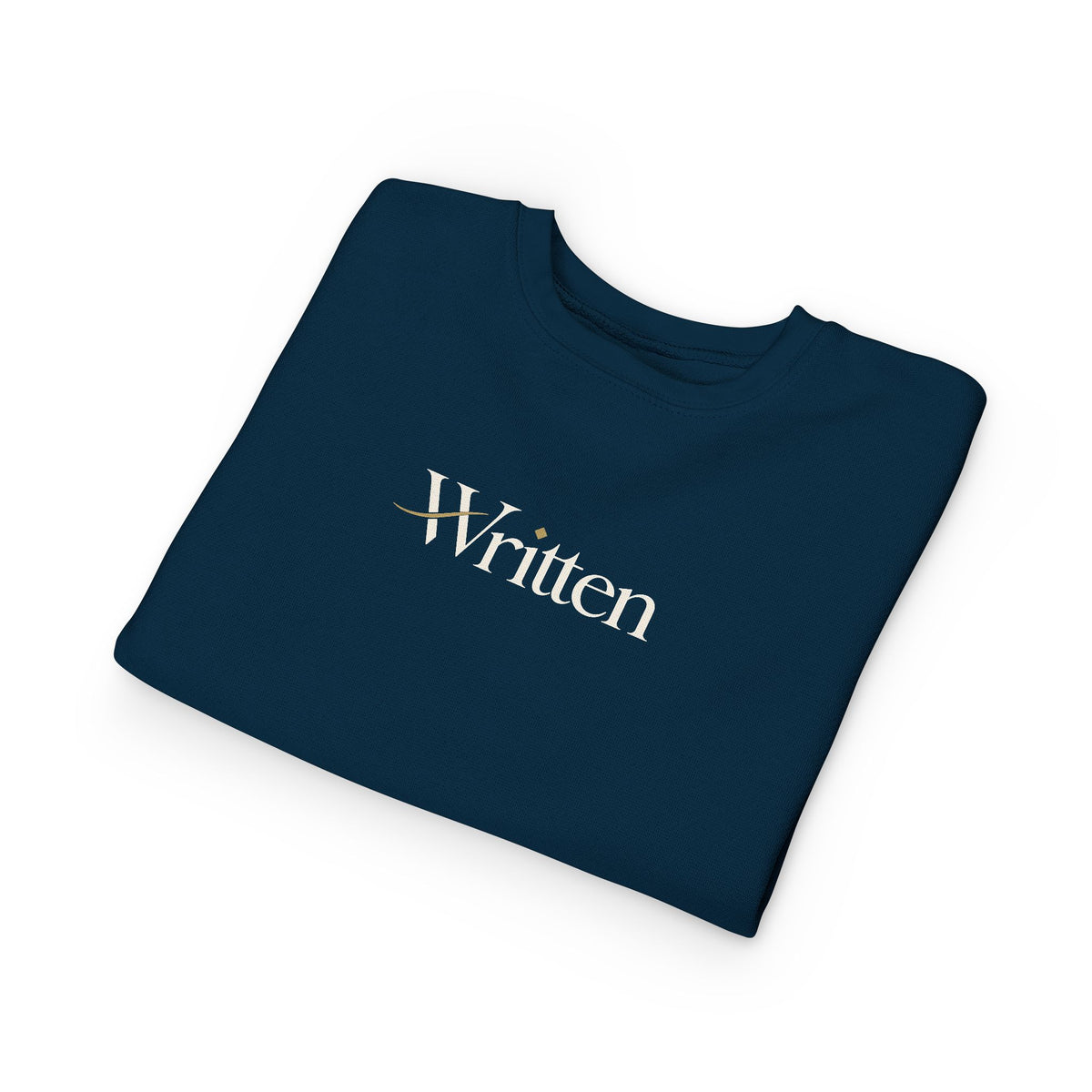 Toddler Sweatshirt - "Written" Minimalist Kids Crewneck, Cozy Gray Graphic Sweater for Little Readers & Writers