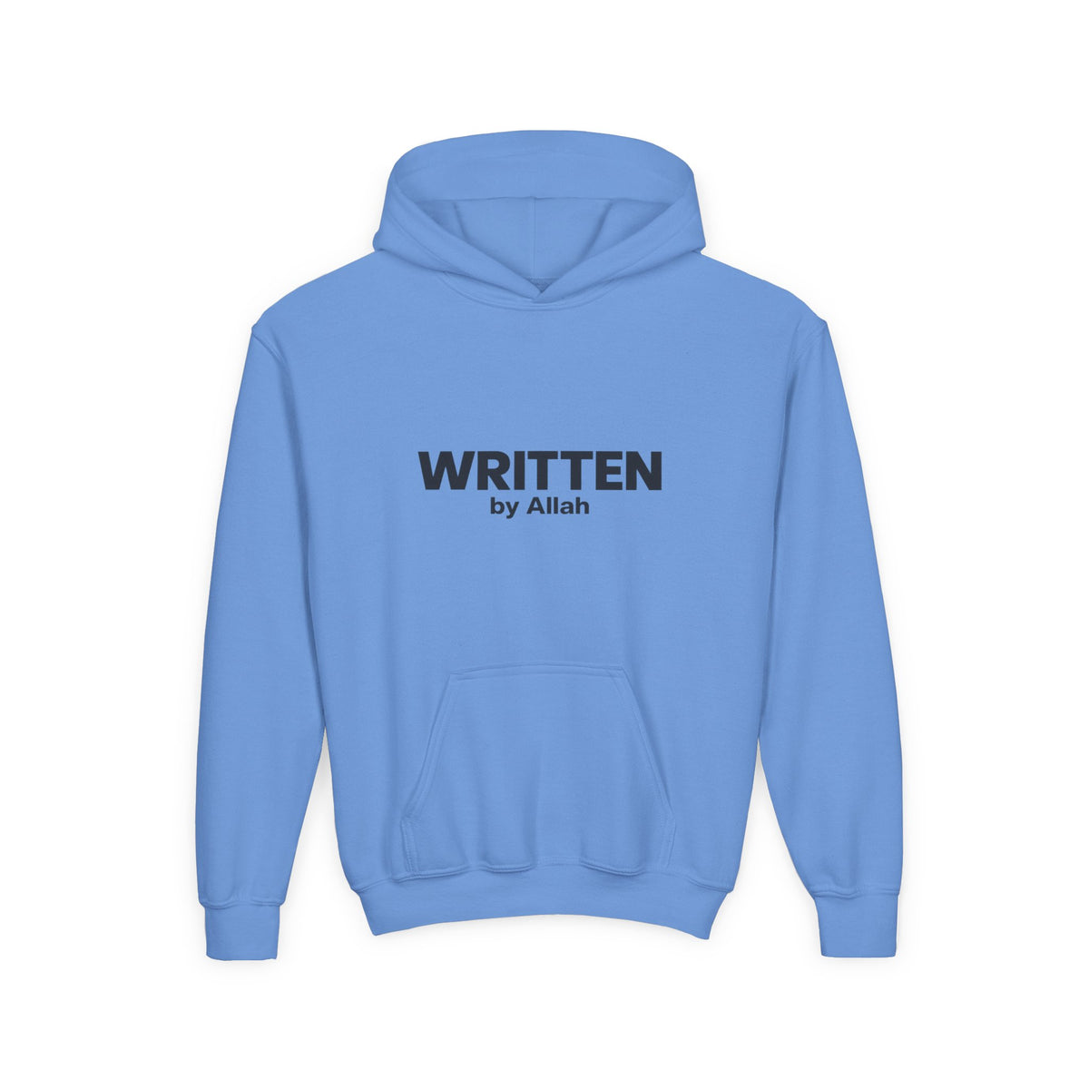 Youth Hoodie — "WRITTEN by Allah" Minimal Islamic Faith Pullover