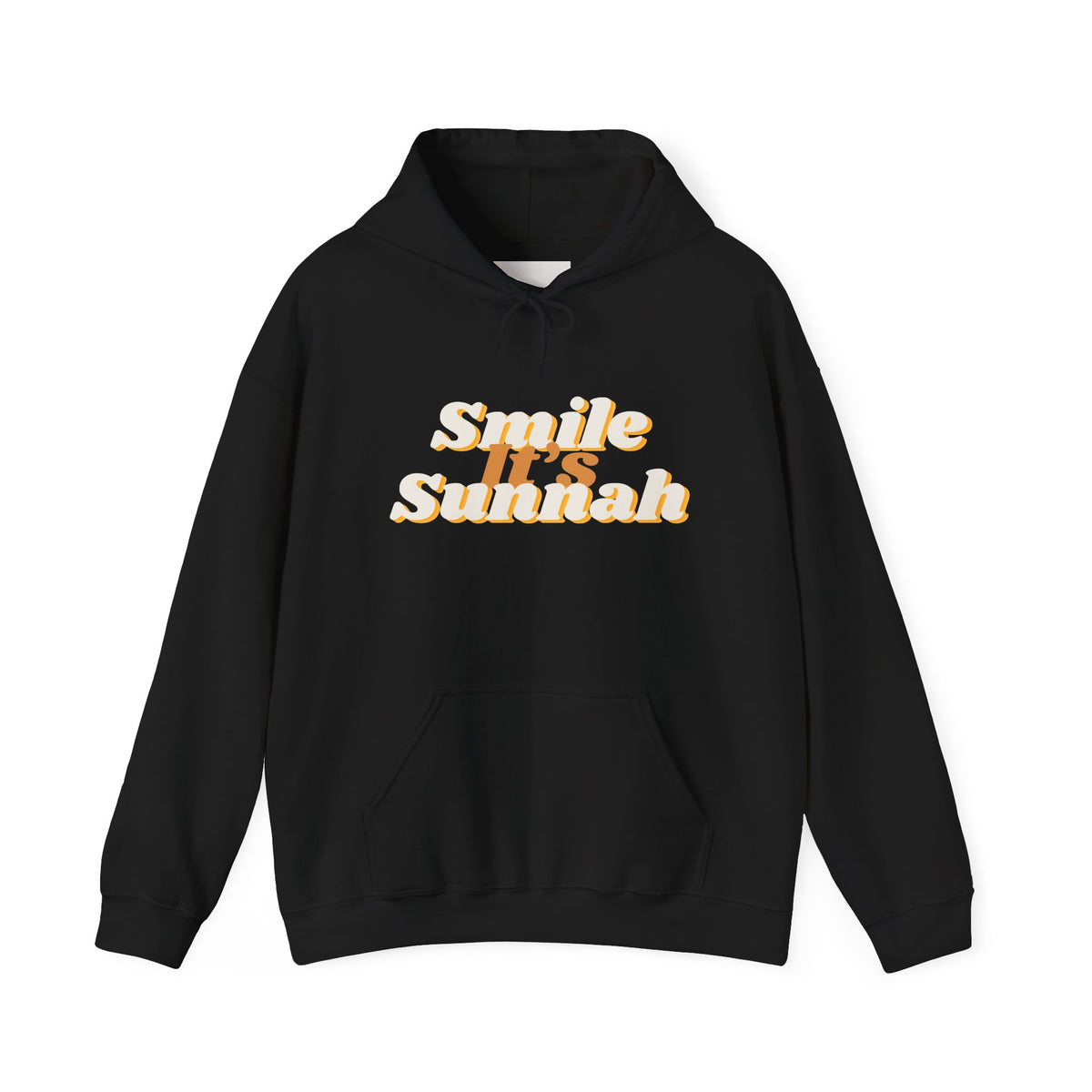 Smile It's Sunnah Hoodie — Retro Yellow Script Hoodie