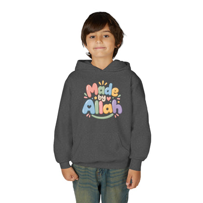 Youth Hoodie — "Made by Allah" Pastel Kids Islamic Pullover