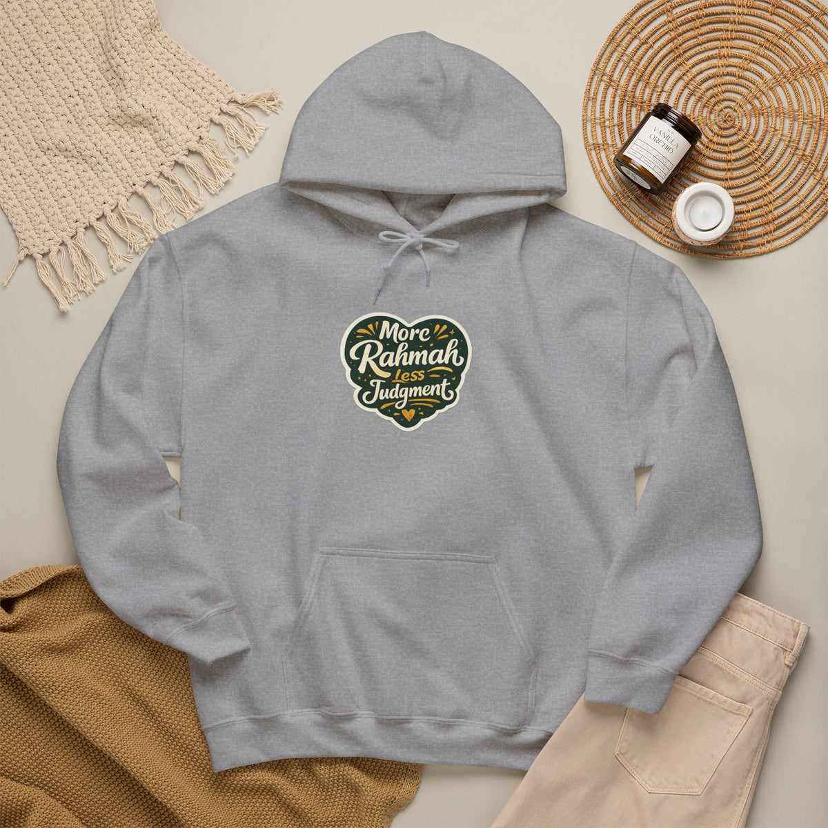 Hoodie — “More Rahmah Less Judgment” Inspirational Islamic Comfort Hoodie