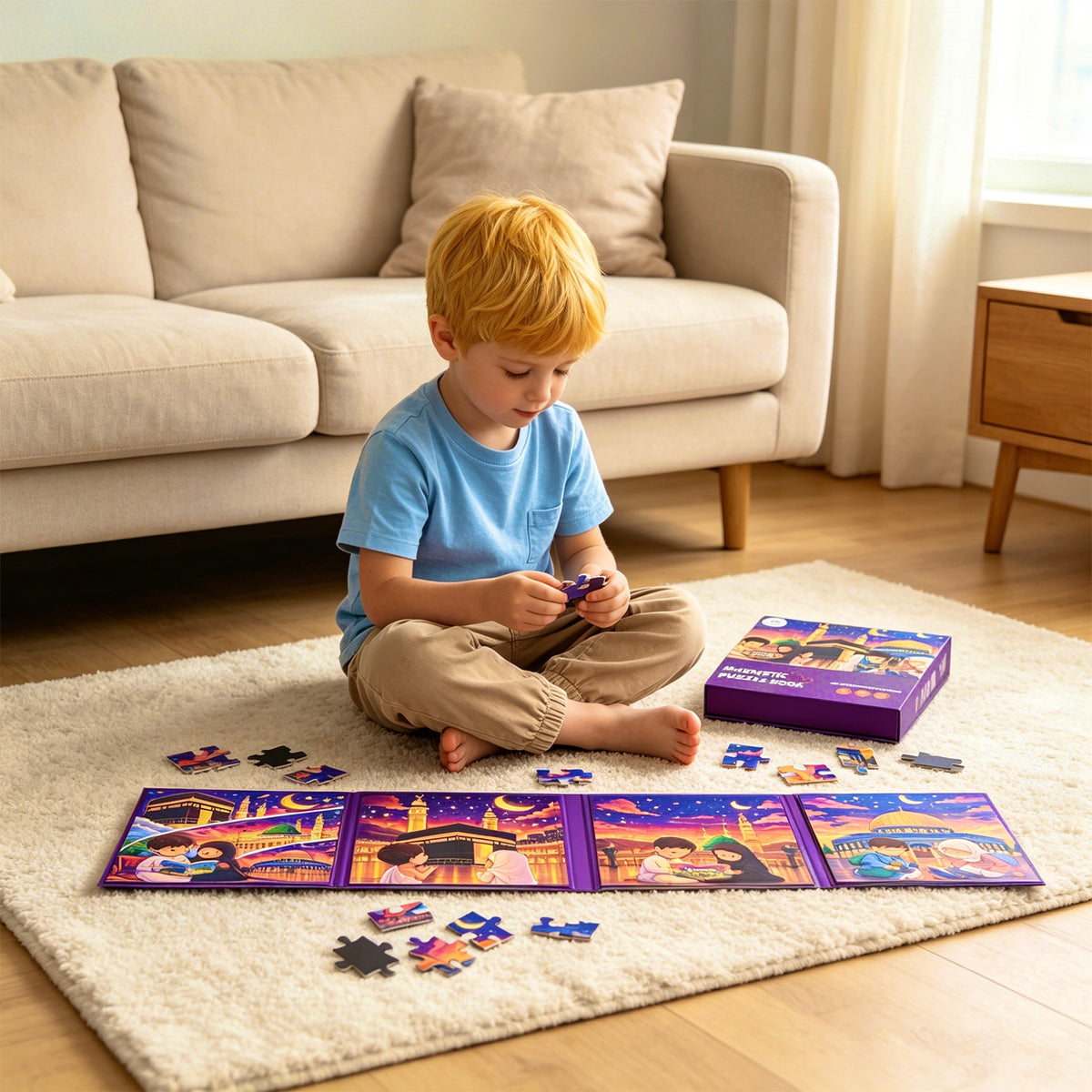 My First Islamic Puzzle Book – Magnetic Puzzle Book for Muslim Kids | Makkah, Madinah & Al-Aqsa | Islamic Educational Toy Ages 3+