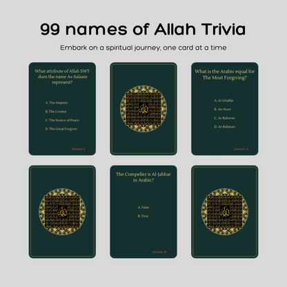 Islamic Trivia - The 99 Names Allah Trivia Cards