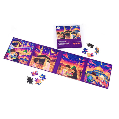 My First Islamic Puzzle Book – Magnetic Puzzle Book for Muslim Kids | Makkah, Madinah & Al-Aqsa | Islamic Educational Toy Ages 3+