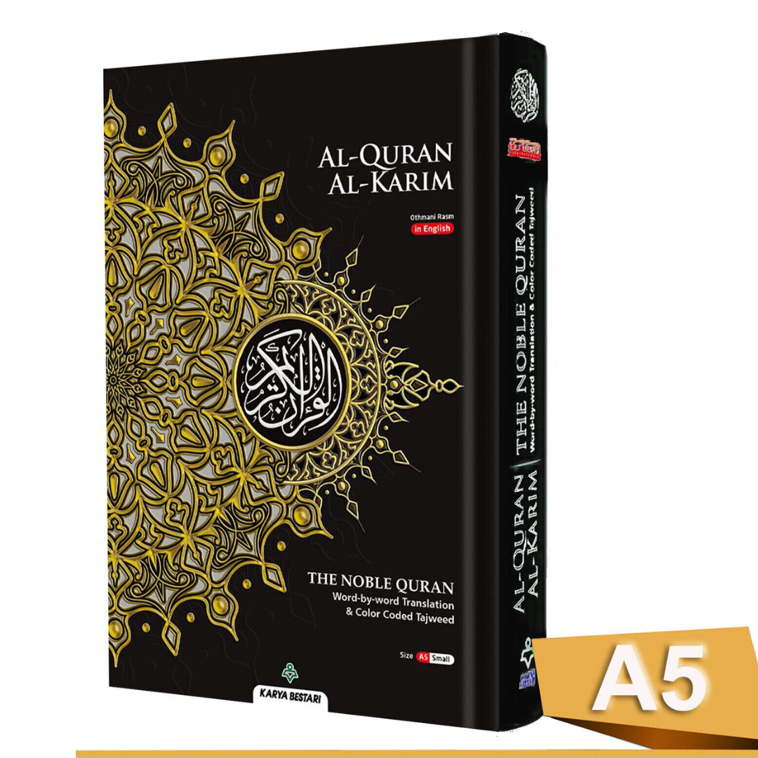 NOBLE Maqdis A5 Small Size Quran Word For Word Colour Coded Tajweed Arabic-English Translation